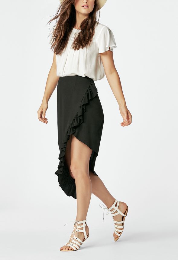 Asymmetrical Ruffle Skirt