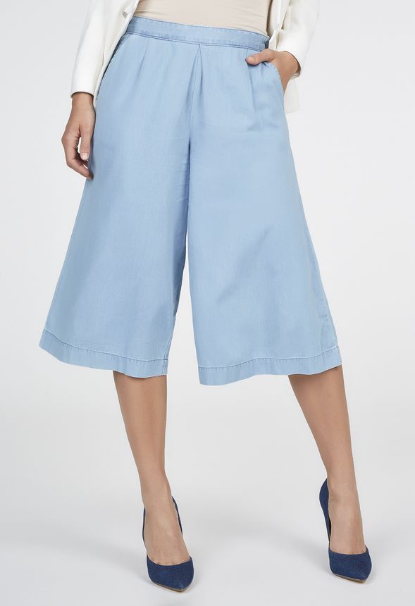 Chambray Culotte in DEW DROPS - Get great deals at JustFab