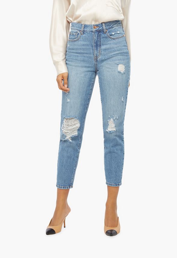 High-Waisted Tapered Jeans in MEDIUM WASH - Get great deals at JustFab