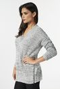 Zipper Front Marled Sweater