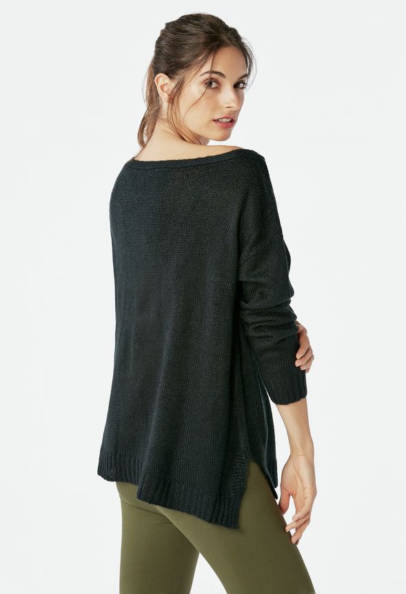 Off Shoulder Pullover Sweater in Black - Get great deals at JustFab