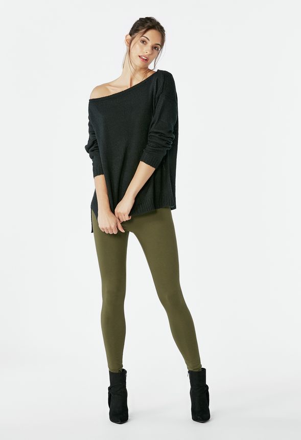 Off Shoulder Pullover Sweater in Black - Get great deals at JustFab