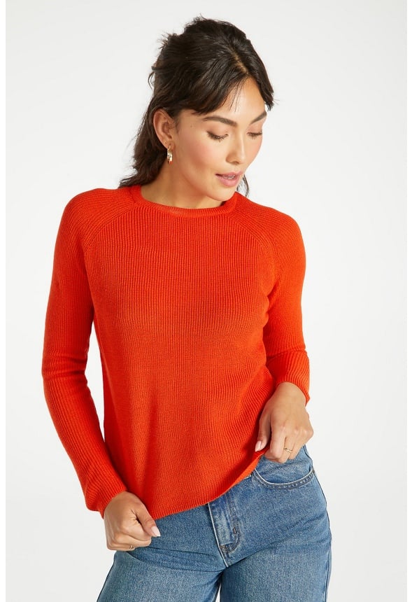 Ribbed Sweater in Orange - Get great deals at JustFab