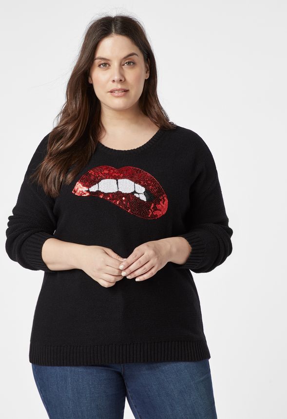 Sequin Lip Sweater