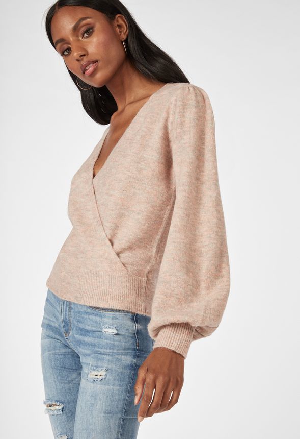 blush wrap sweater