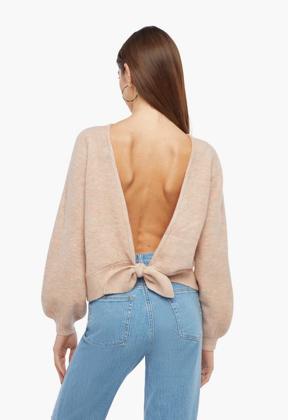 ribbon tie back sweater