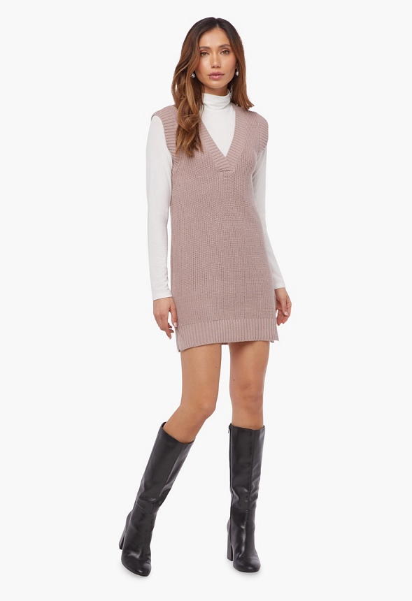 Huérfano Higgins Haz un esfuerzo Sweater Vest Dress Clothing in TAUPE - Get great deals at JustFab