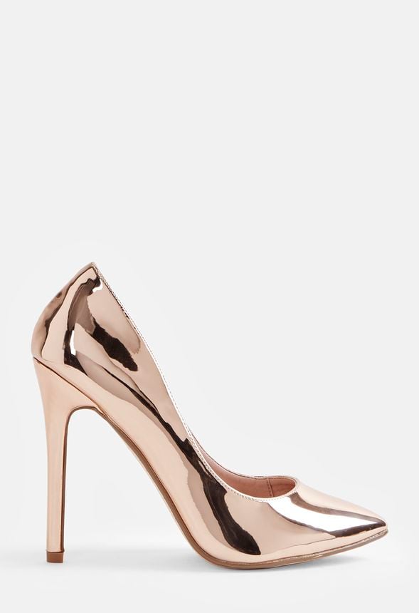 justfab rose gold heels