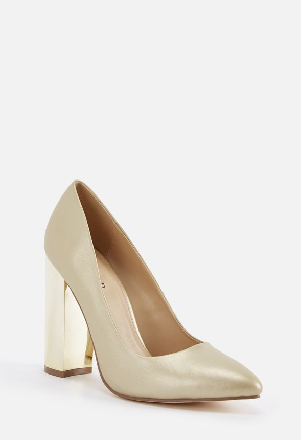 Paolina Metallic Block Heel Pump in Paolina Metallic Block Heel Pump ...