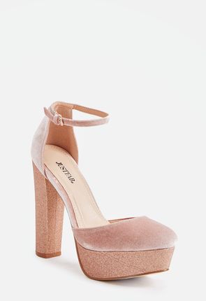 aziza block heel pump