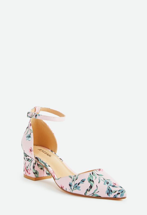 floral pumps low heel