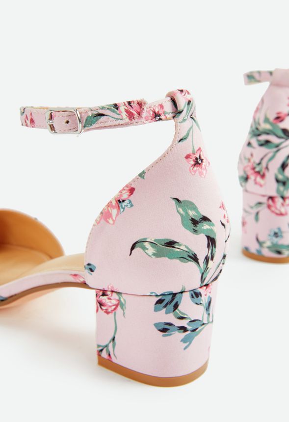 Low Key Block Heel Pump in Blush Floral - Get great deals at JustFab