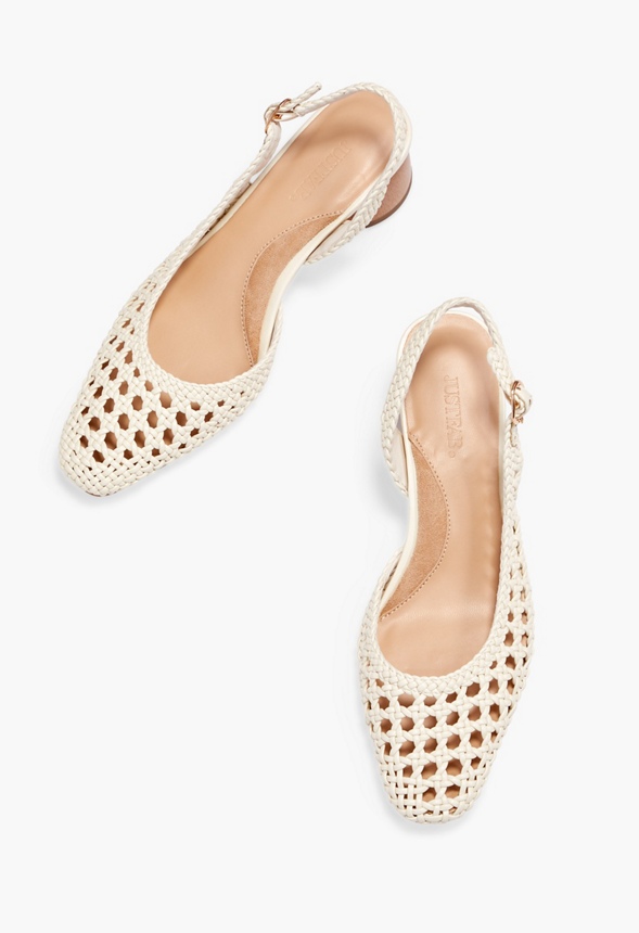 Sage Woven Pump in Bone - Get great deals at JustFab