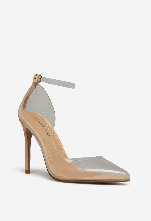 Gissella Ankle Strap Pump in Clear - Get great deals at JustFab