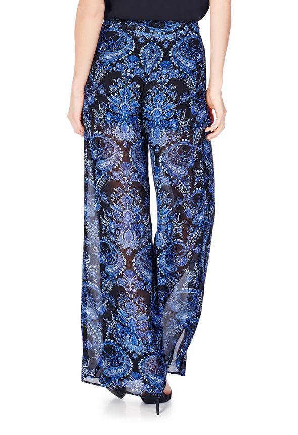 Front Slit Palazzo Pant in Black Multi - Get great deals at JustFab