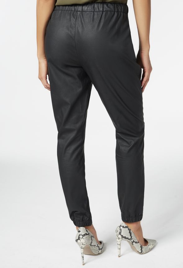 Faux Leather Jogger Pant in Black - Get great deals at JustFab