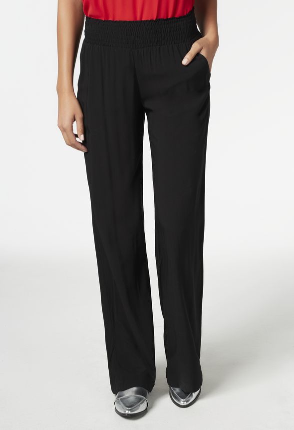 Solid Wide Leg Pant in Black - Get great deals at JustFab