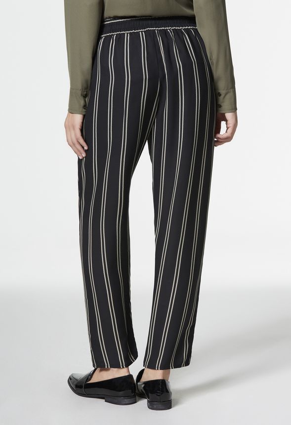 Stripe Drawstring Pant in Black Multi - Get great deals at JustFab