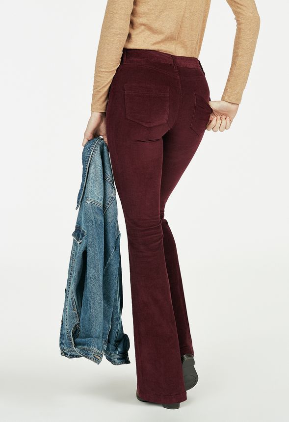 purple corduroy flare pants