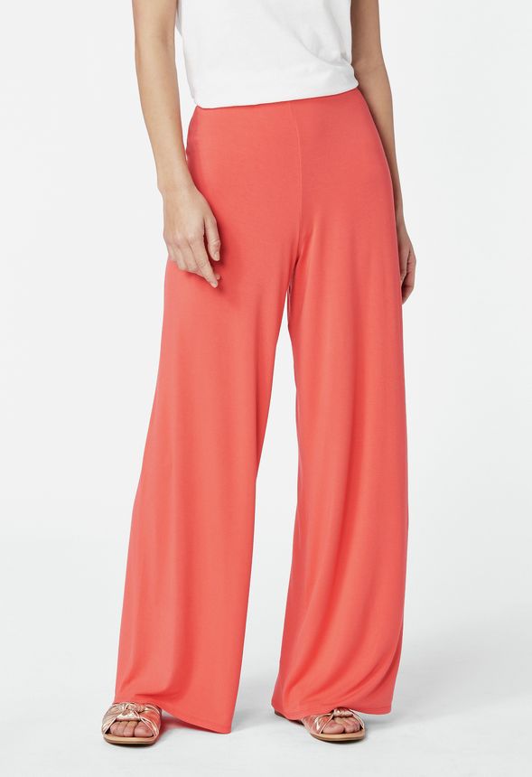 Knit Palazzo Pants in Passion Fruit - Get great deals at JustFab