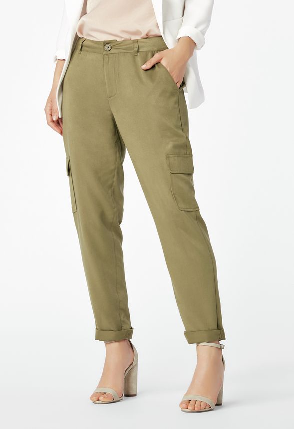 Cropped Cargo Pants in Olive - Get great deals at JustFab