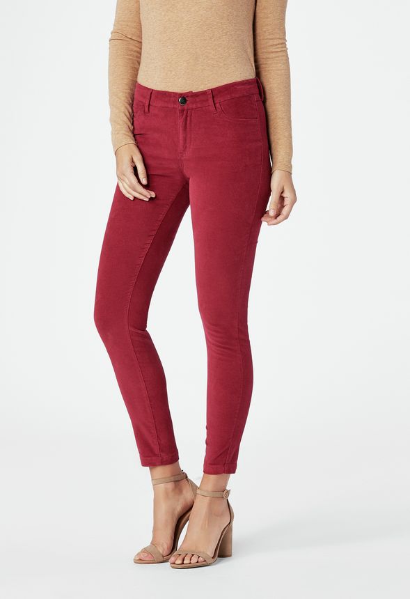 Velvet Skinny Jeans in Red Velvet - Get great deals at JustFab