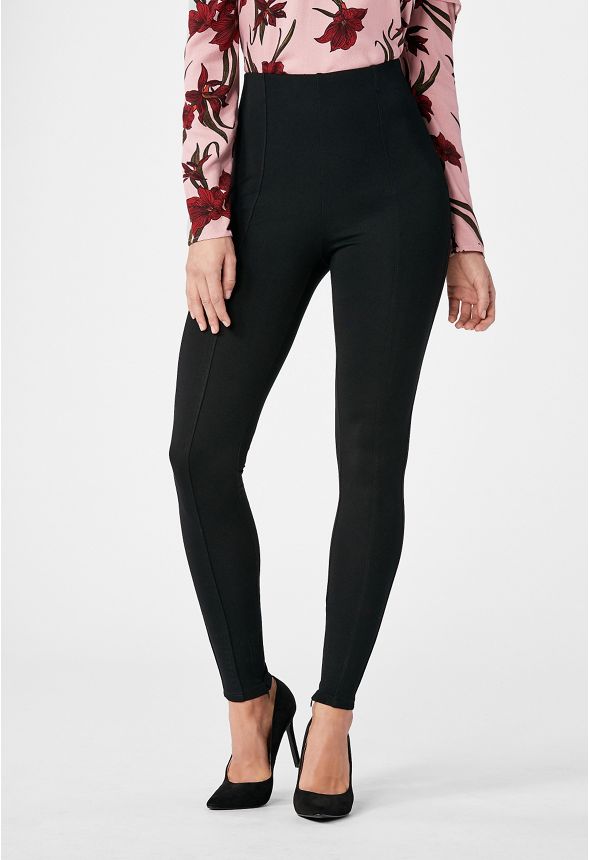 High-Waisted Seamed Leggings in Black - Get great deals at JustFab
