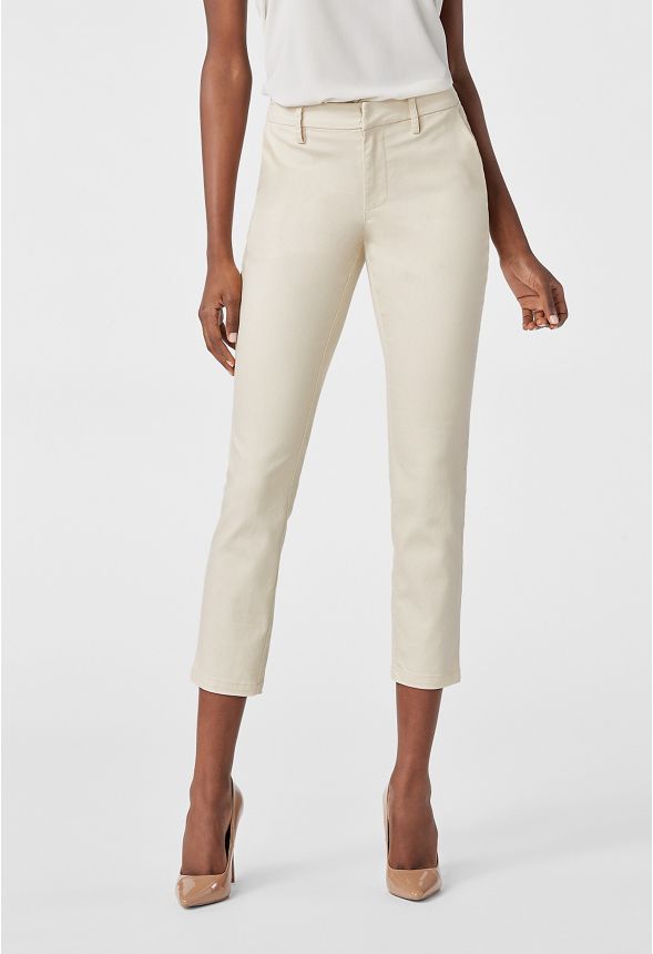 Slim Ankle Trousers in PEBBLE - Get great deals at JustFab