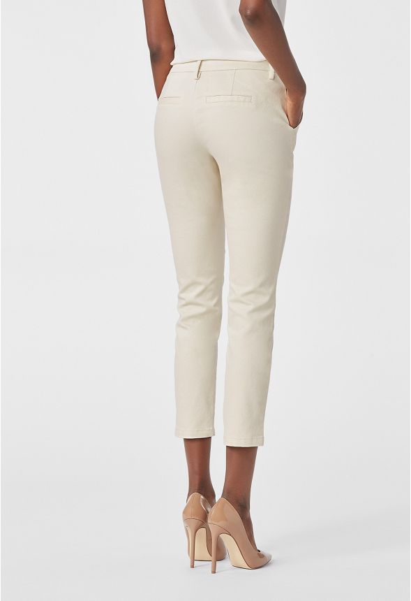 Slim Ankle Trousers in PEBBLE - Get great deals at JustFab