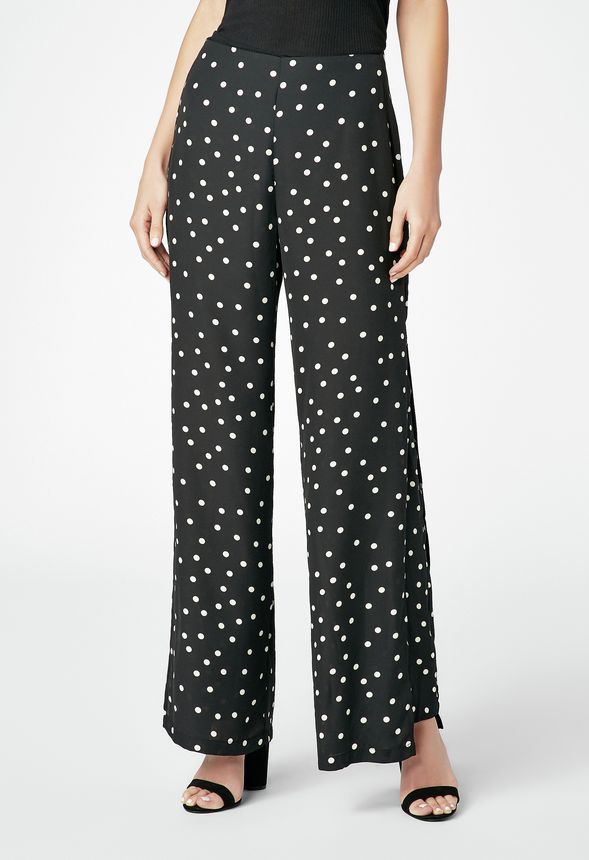 Chiffon Palazzo Pants in Black Multi - Get great deals at JustFab