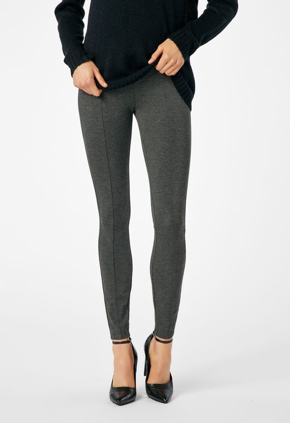 High-Waisted Ponte Leggings in Charcoal Heather Grey - Get great deals ...
