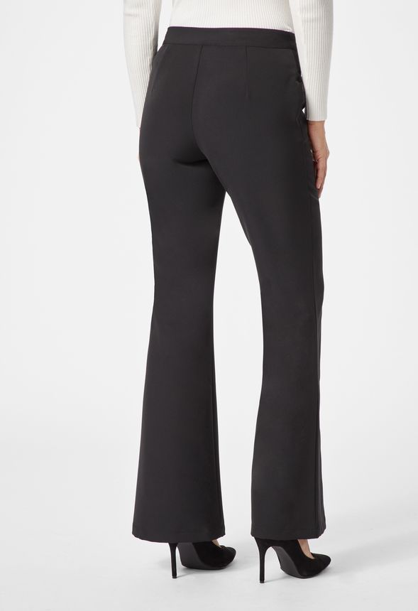 Zip Front Flare Pants in Black - Get great deals at JustFab