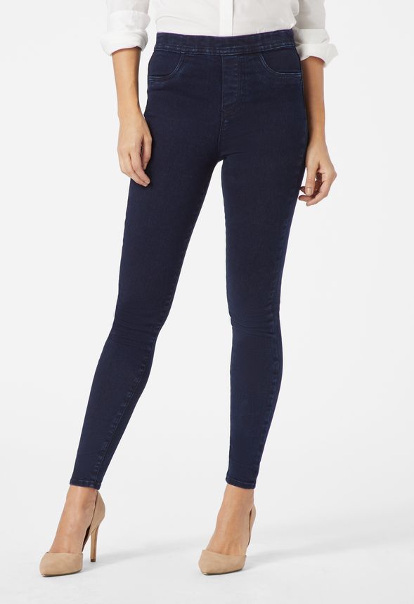 high rise denim jeggings