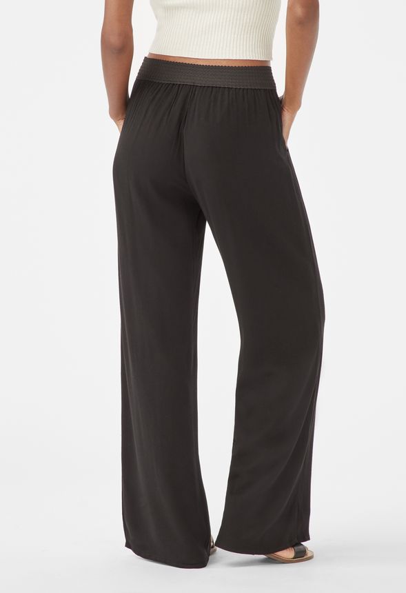 Gauze Beach Pants in Black Get great deals at JustFab