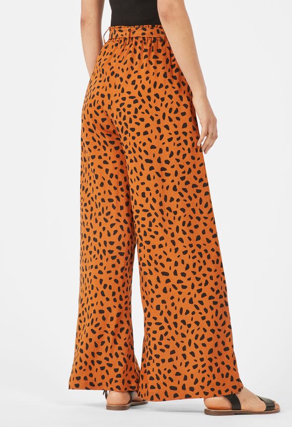 Animal Print Palazzo Pant in Brown Multi - Get great deals at JustFab