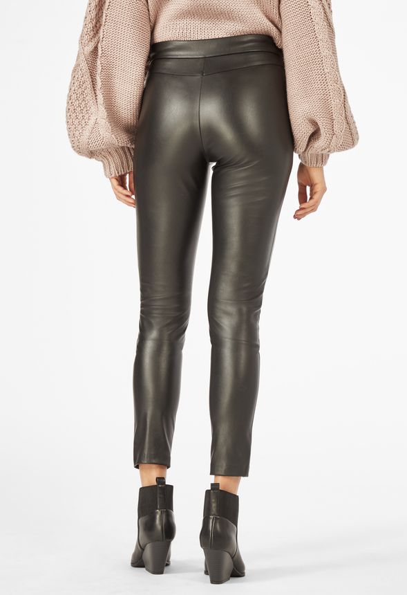 High-Waisted Faux Leather Pants in Black - Get great deals at JustFab