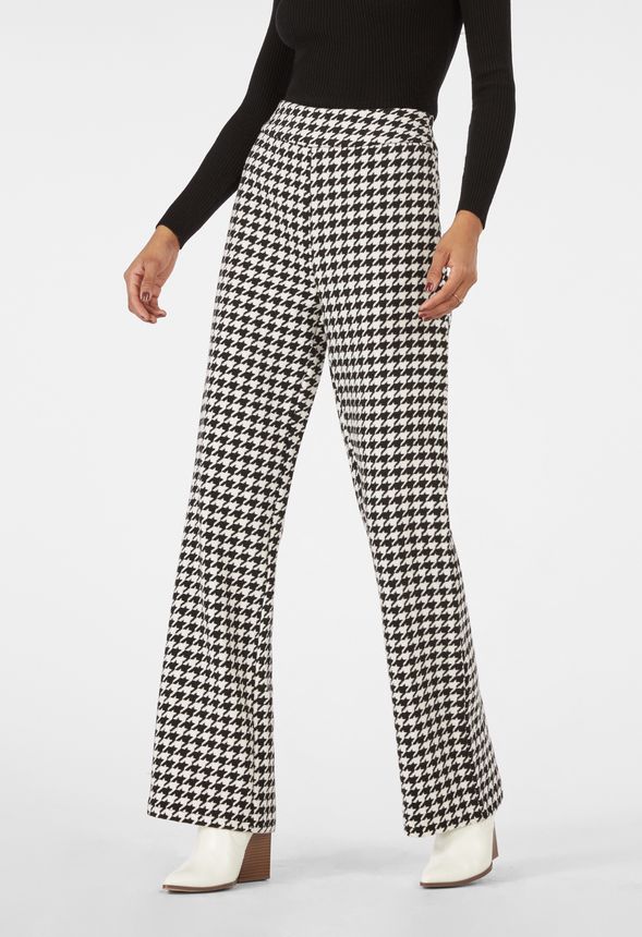 Houndstooth Wool Pants in Black Multi - Get great deals at JustFab