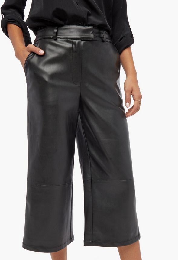 Faux Leather Culottes Clothing in Black - Get great deals at JustFab