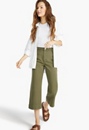 Cropped Flare Leg Trousers