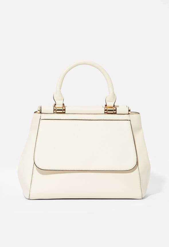 Out And About Satchel in Ivory - Get great deals at JustFab