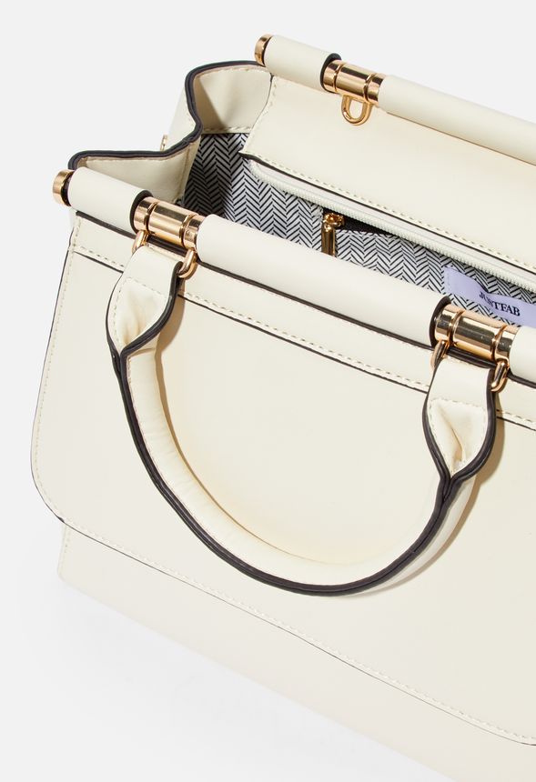 Out And About Satchel in Ivory - Get great deals at JustFab