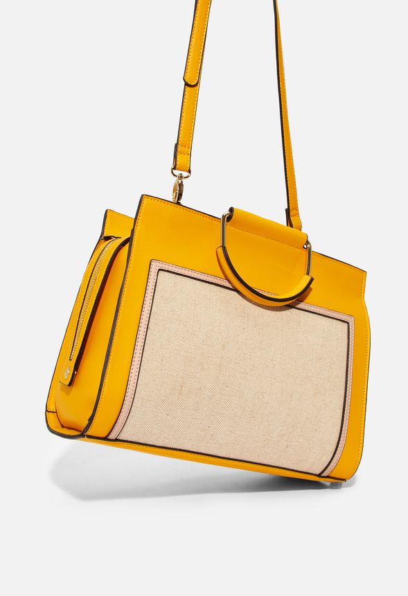 yellow satchel bag