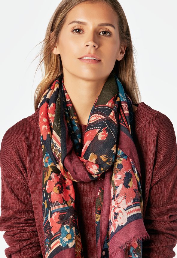 Pattern Mixer Scarf Accessories in Multi - Get great deals at JustFab