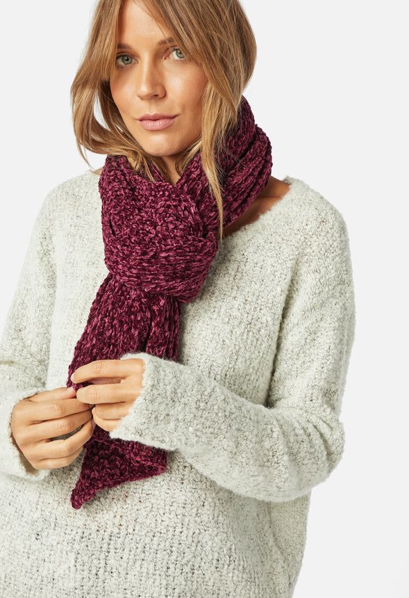 Chenille Scarf Accessories in Magenta Purple Get great deals at JustFab