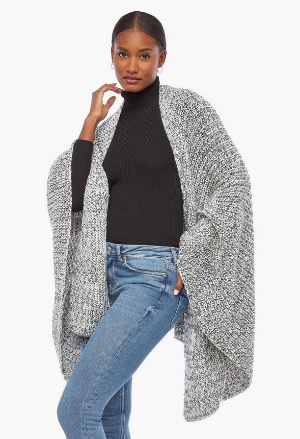 Heavy Knit Wrap Bags & Accessories in White/Black - Get great deals at ...