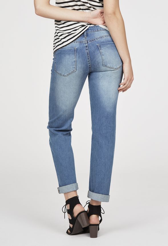 Distressed Relaxed Straight in Havana Lake - Get great deals at JustFab