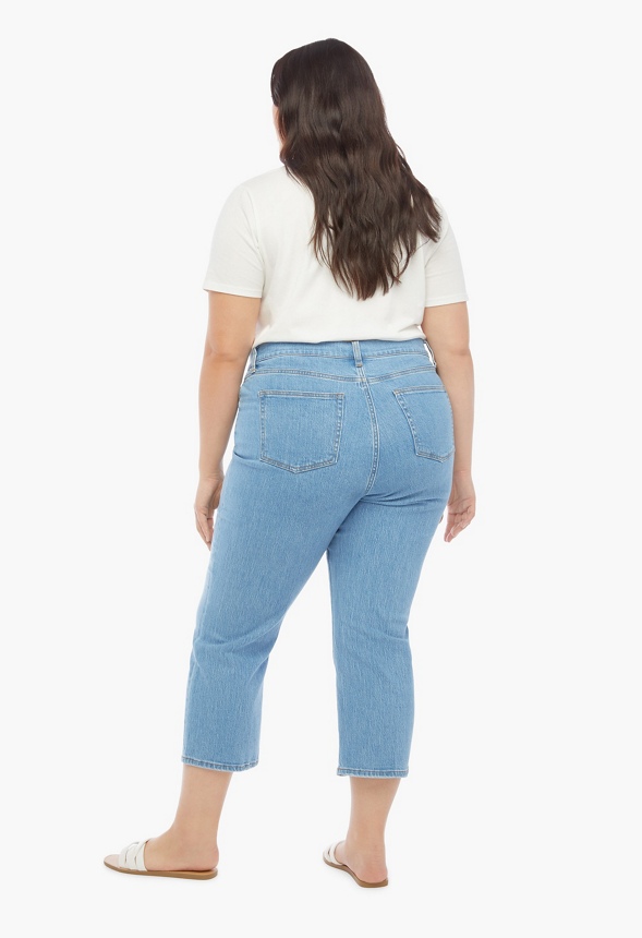High-Waisted Ankle Straight Jeans