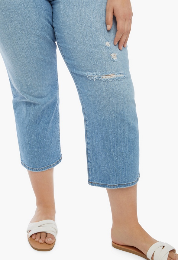 High-Waisted Ankle Straight Jeans