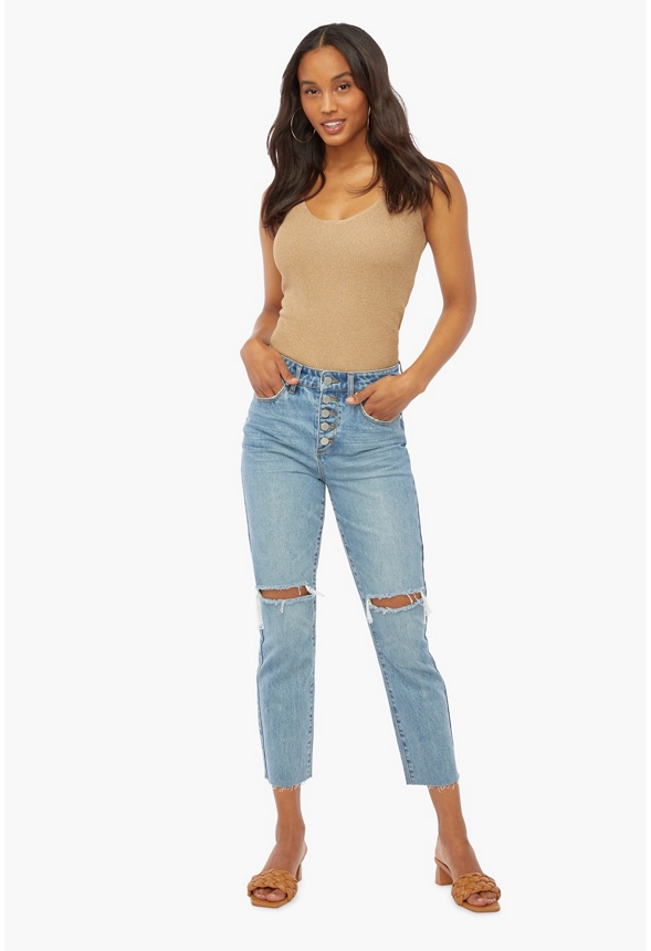 High-Waisted Vintage Straight Jeans