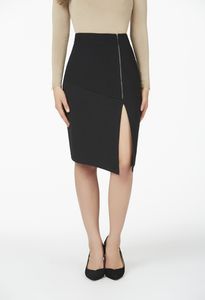 Side Zip Midi Pencil Skirt in Black - Get great deals at JustFab
